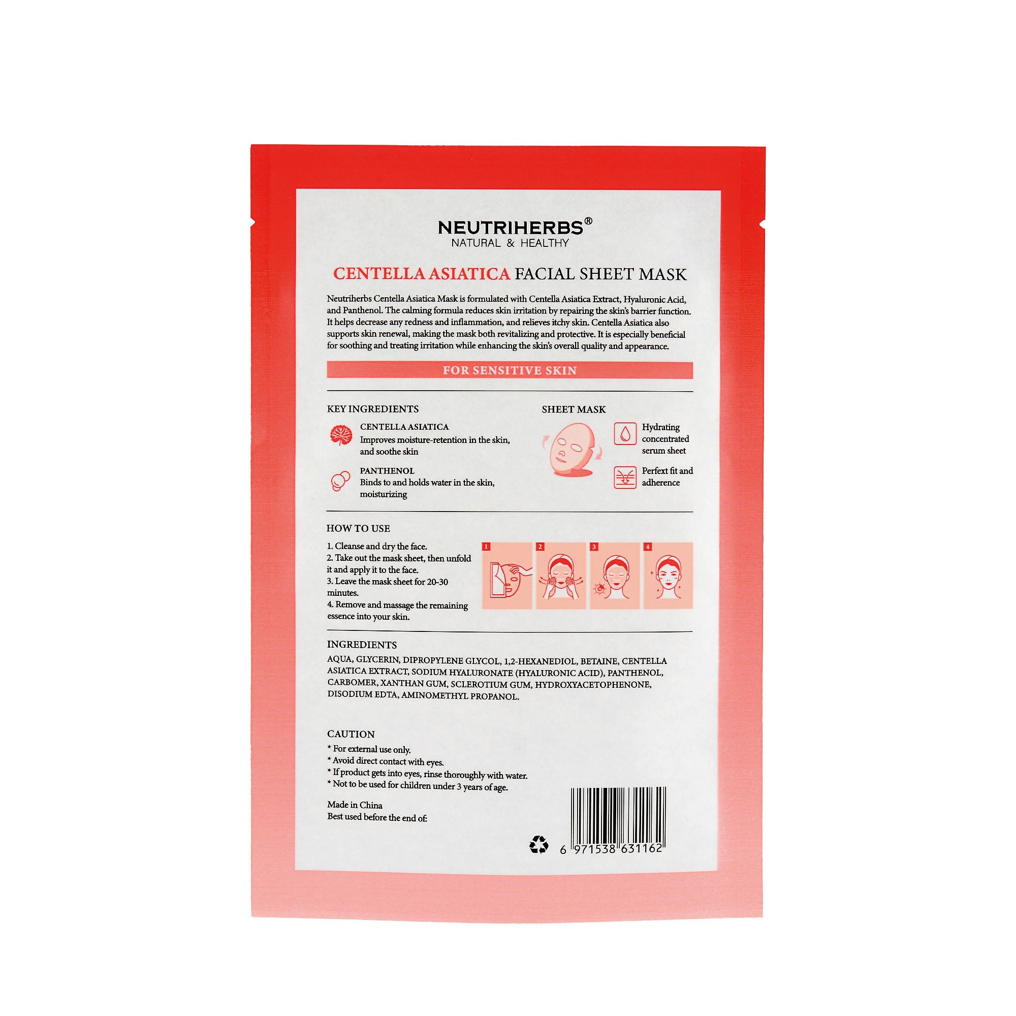 Centella Asiatica Soothing Facial Sheet Mask