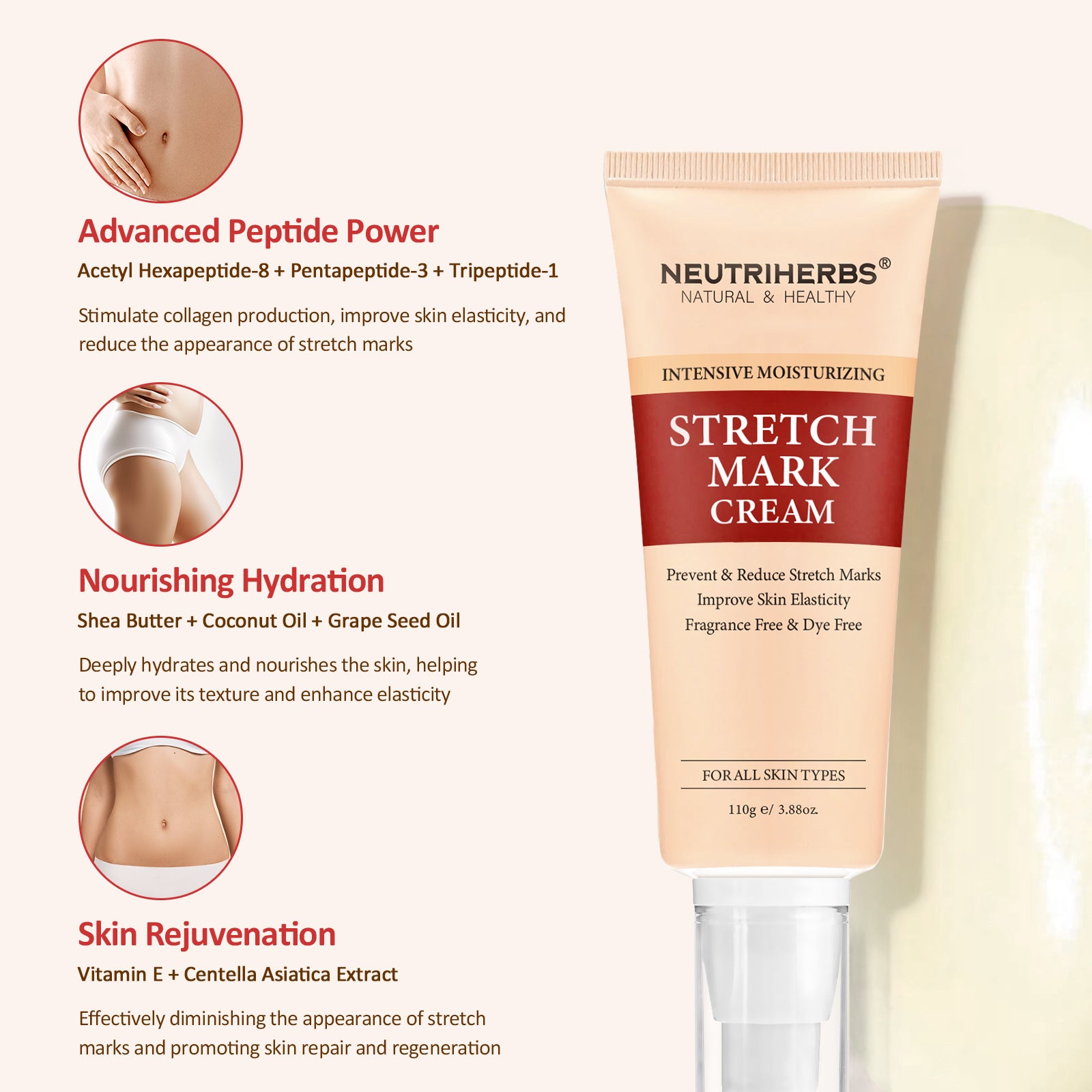 Intensive Stretch Mark Cream For  Smoother Resilient Skin