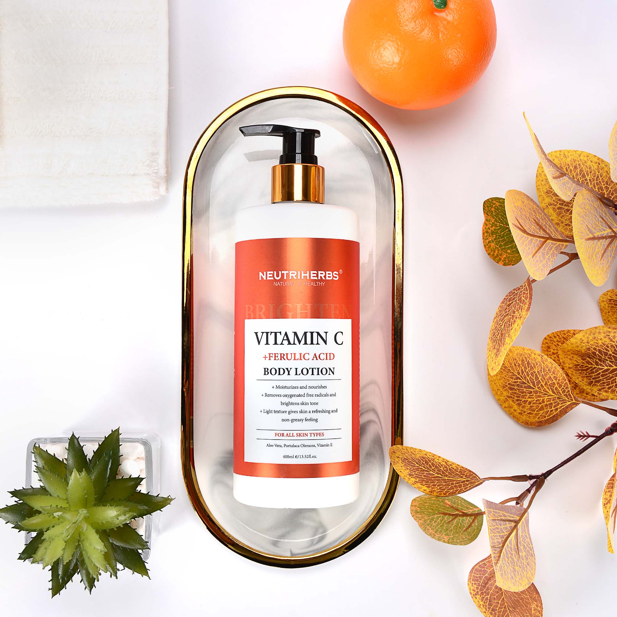 Vitamin C Brightening & Glow Body Lotion (With Ferulic Acid) - 400ml