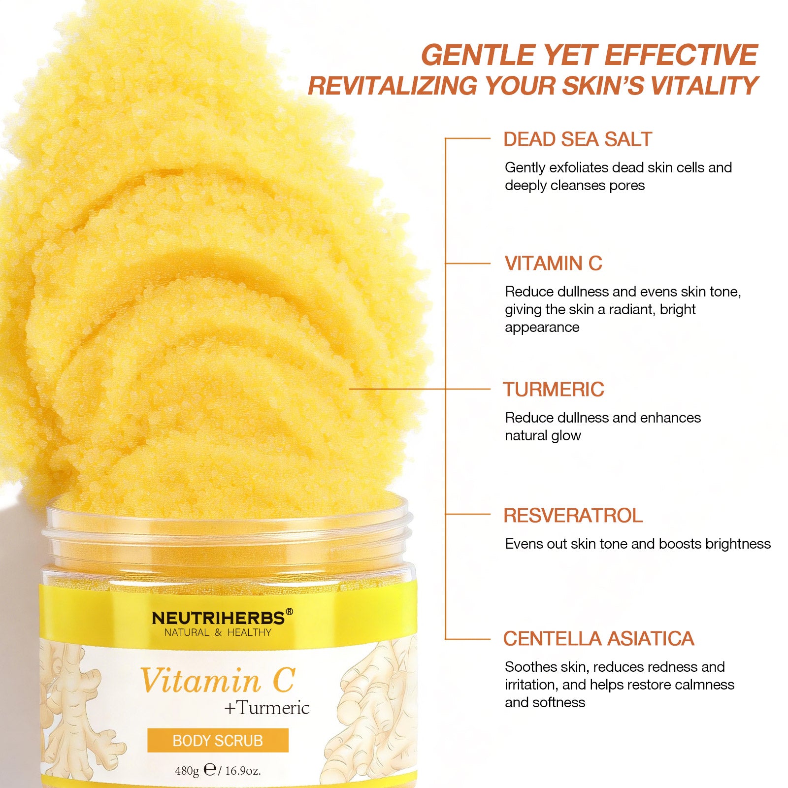 Vitamin C Turmeric Exfoliating Glow Body Scrub - 480g