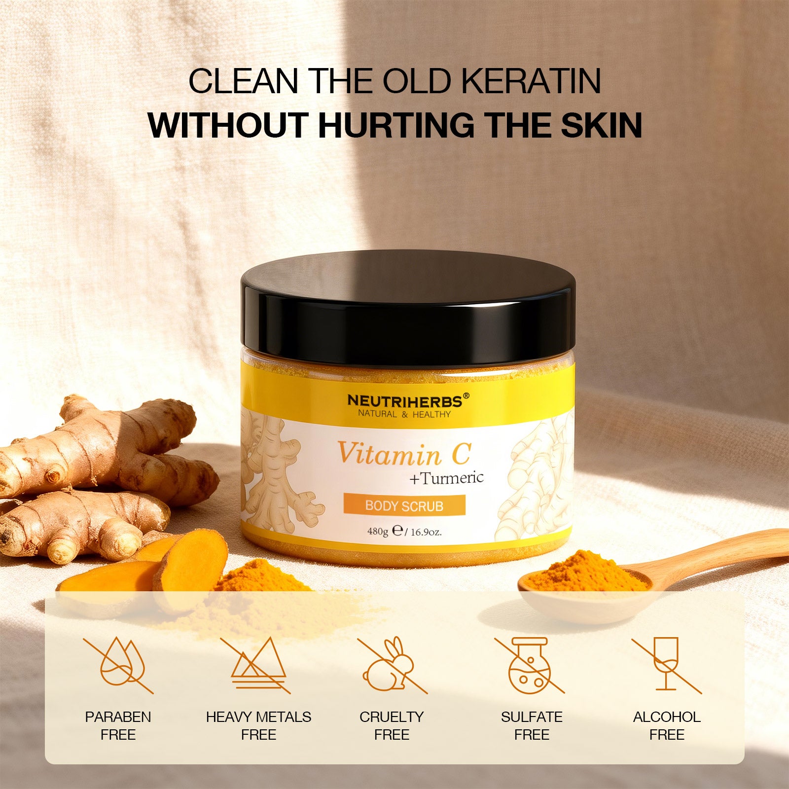 Vitamin C Turmeric Exfoliating Glow Body Scrub - 480g