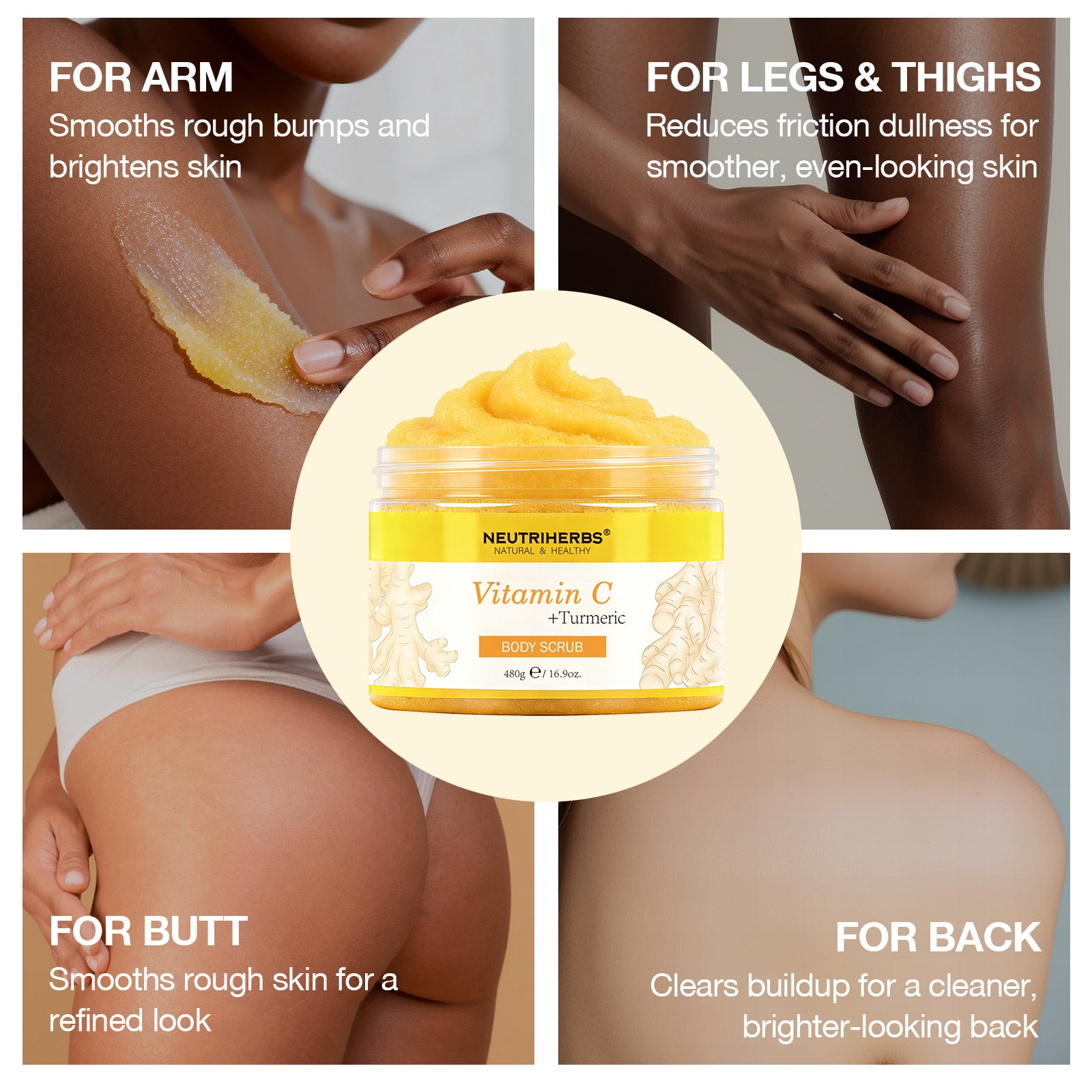 Vitamin C Turmeric Exfoliating Glow Body Scrub - 480g