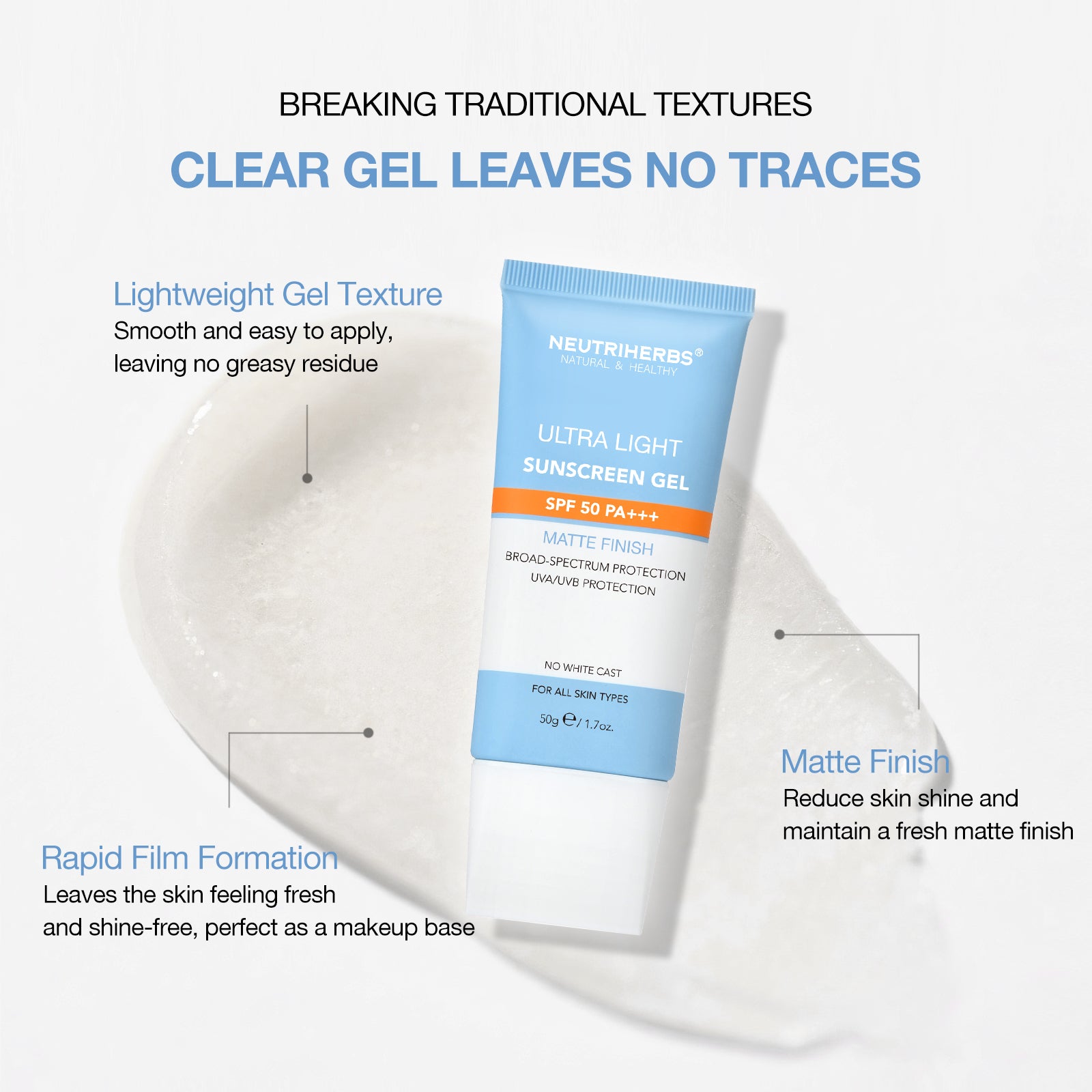 Ultra Light SPF 50 PA+++ Sunscreen Gel | 50g