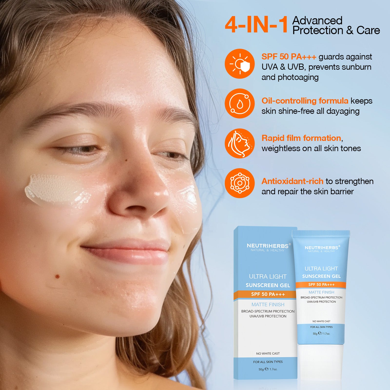 Ultra Light SPF 50 PA+++ Sunscreen Gel | 50g