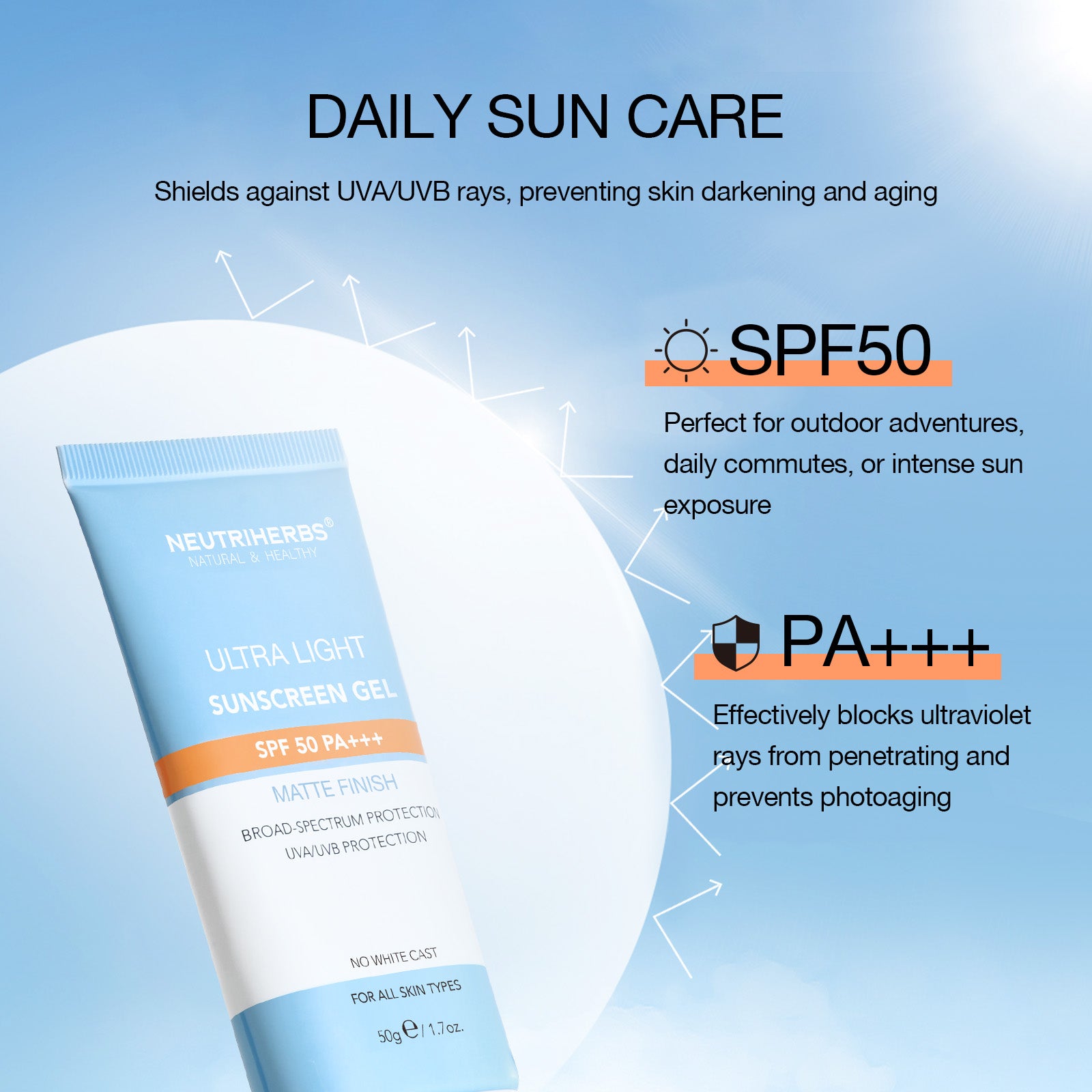 Ultra Light SPF 50 PA+++ Sunscreen Gel | 50g