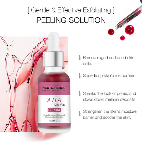 AHA Exfoliating Serum + Glycolic + Lactic + Citric acid - 30ml