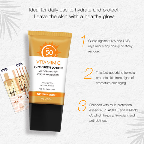 New Vitamin C Multi Protection Sunscreen Lotion SPF50 - 50ml